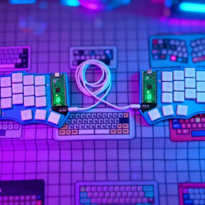 Paintor42 Low Profile Split Keyboard Custom Wired Single Mode 3D Printed Split Ergonomic Keyboard Gaming Mechanical Keyboards