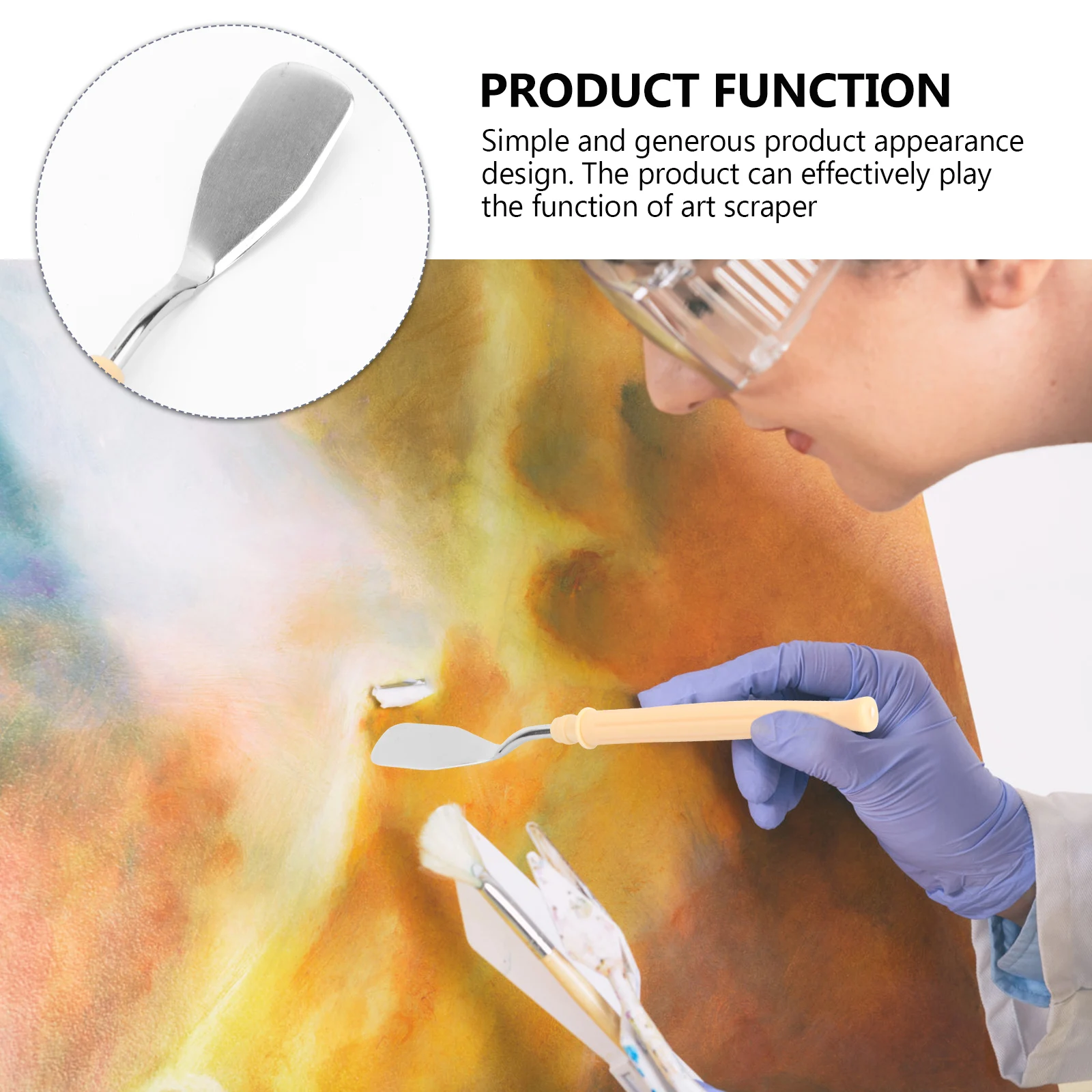 

Oil Painting Spatula Stainless Steel Palette Knife Plastic Handle Compact Art Supplies Gouache Paint Scraper Color