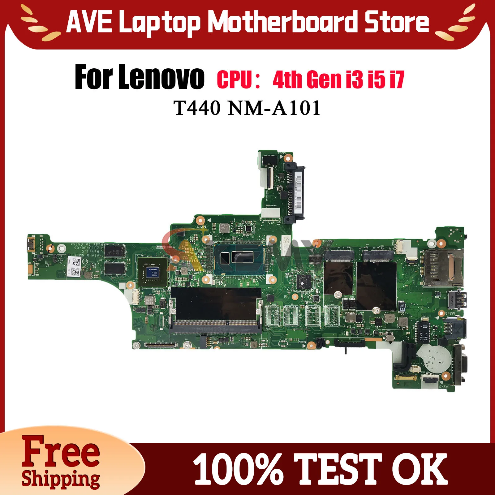 NM-A101 レノボ ThinkPad T440 ノートパソコンのマザーボード i3 i5 i7 第 4 世代 GT720M GPU 100% 完全にテスト済み