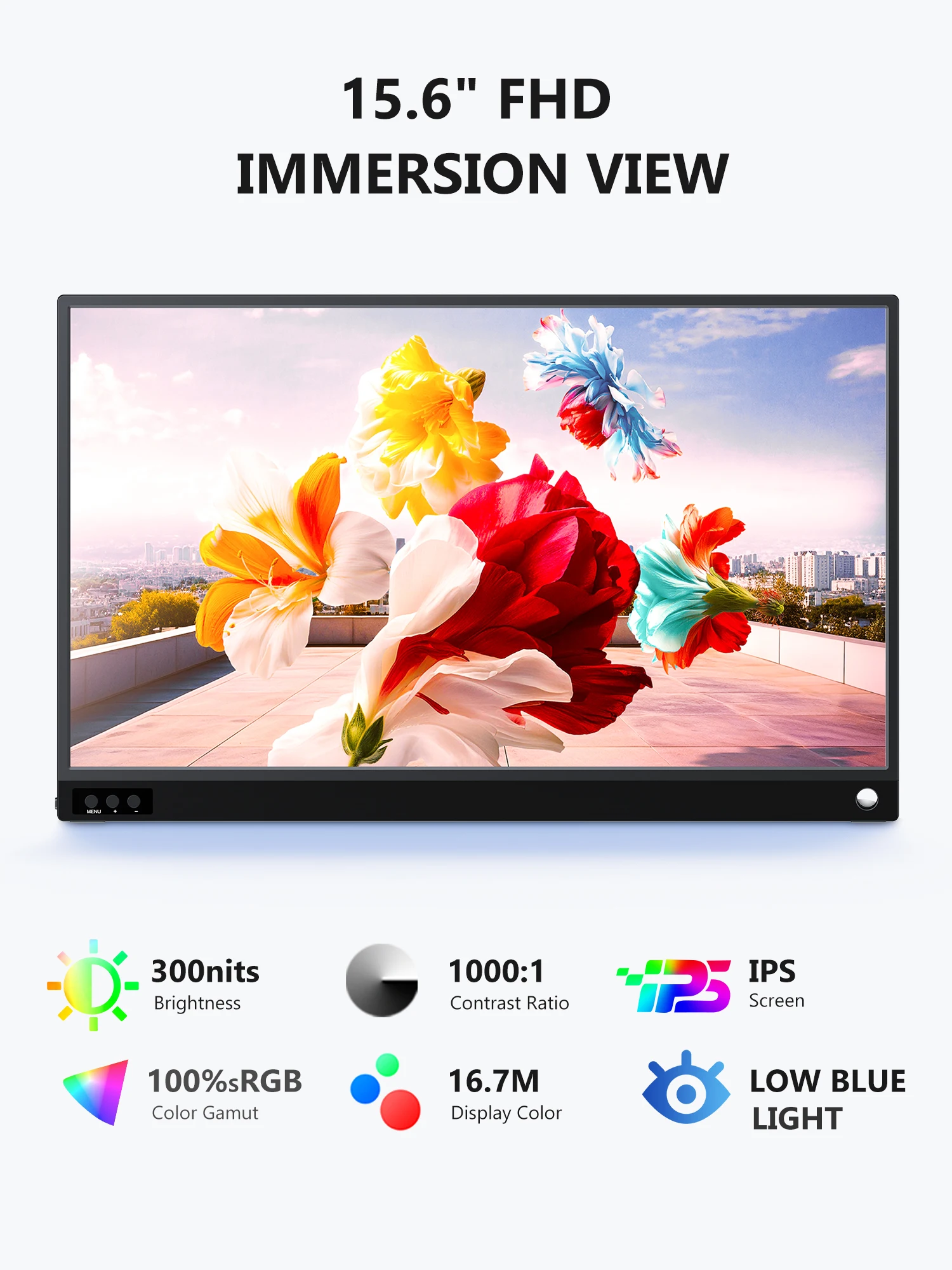 Amoudo 15.6 بوصة شاشة محمولة 1920x1080P تمديد عرض IPS لوحة ال سي دي حامل القلم VESA USBC شاشة HDMI صغيرة للهاتف المحمول