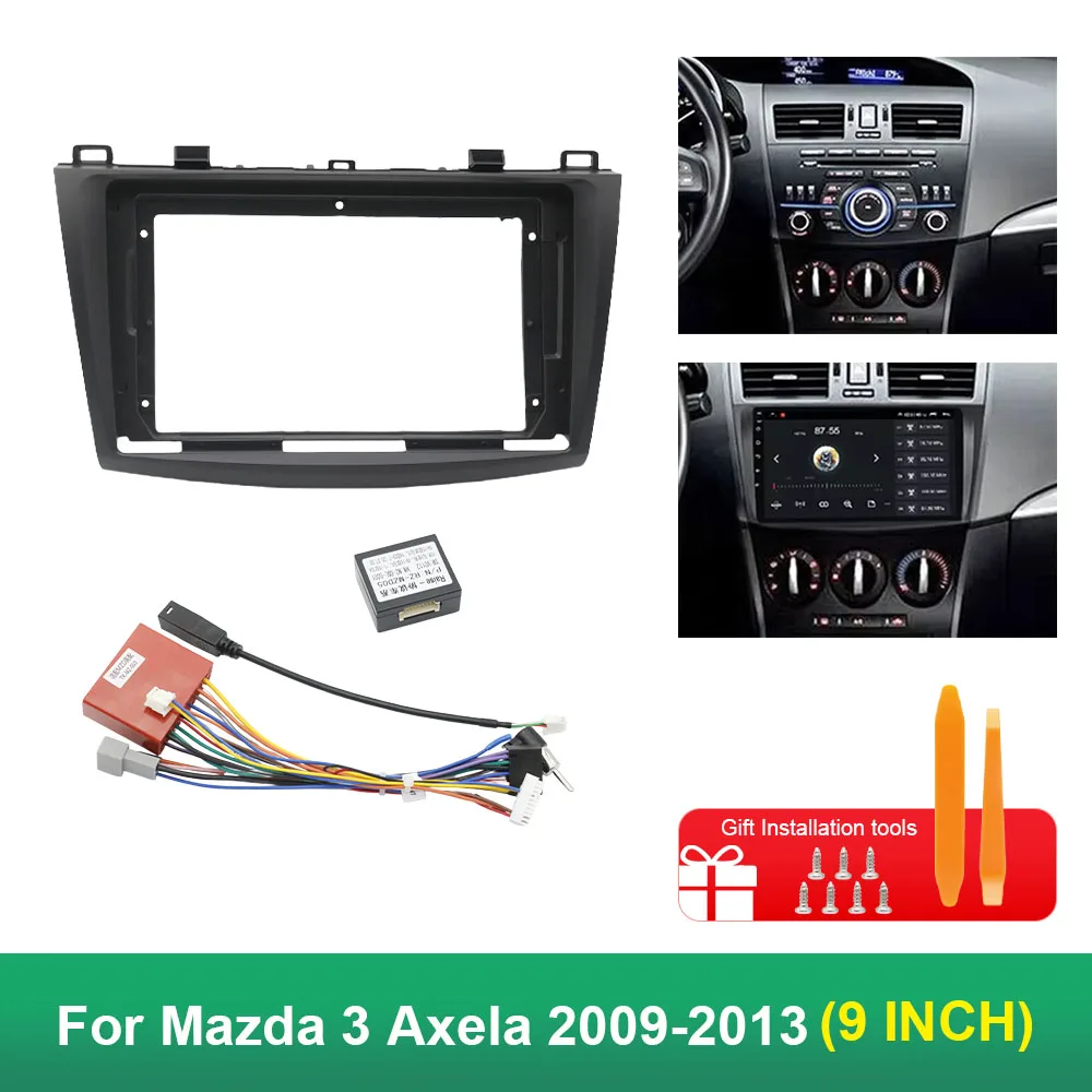 

Монтажная панель радиоприемника Canbus Box, декодер для Mazda 3 Axela 2009-2013, стерео DVD, установка приборной панели, монтажная рамка, комплект рамки