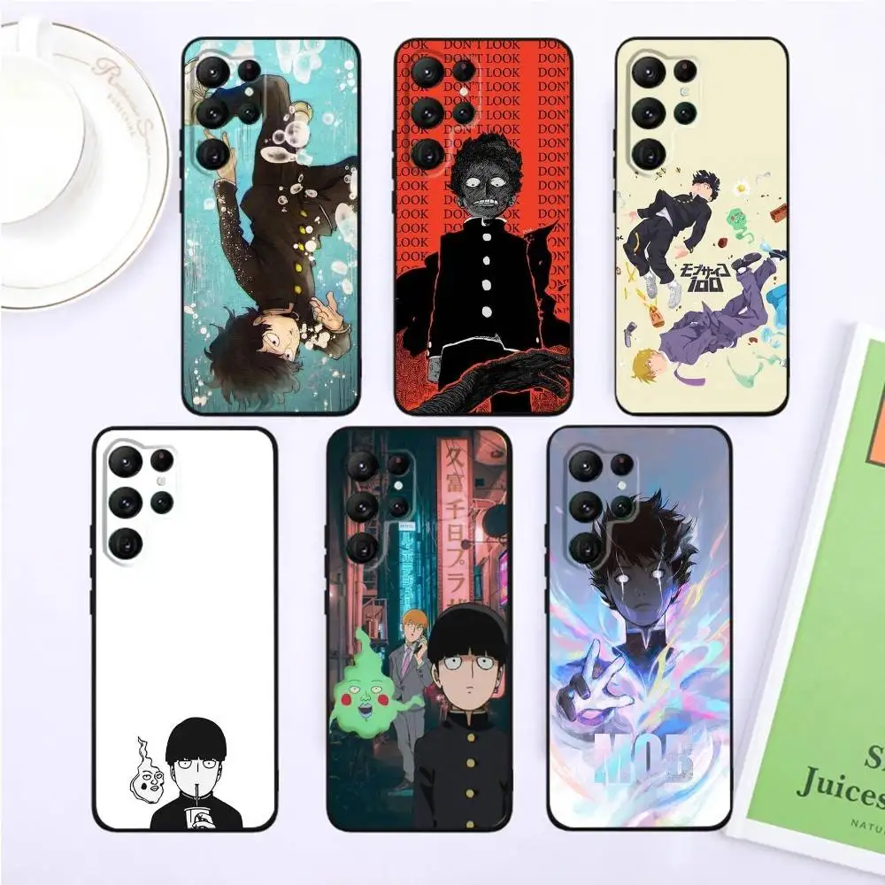 

Anime M-Mob Psycho 100 Phone Case For Samsung S25,S24,S23,22,21,Ultra,Pro,S10,S30Plus,20lite Black Cover