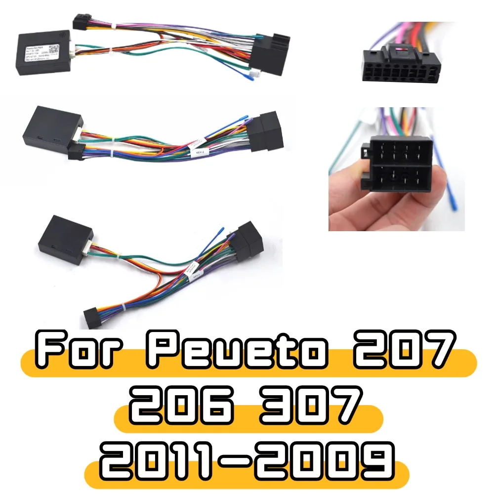 

Radio Wiring Harness CAN Bus Decoder 16Pin Plug to ISO Connector Car Android Cable Adapter for Peugeot 206 307 Citroen Xsara