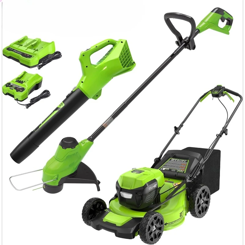 Hot Selling Items Cordless Battery Self-Propelled Mower String Trimmer 320 Blower Combo Kit Easy To Operate Solid Construction