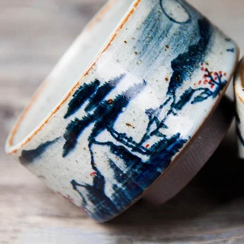 Master Hand Painted Landscape Pottery Cups Tea Cup Set Teaware Bowl For Tea