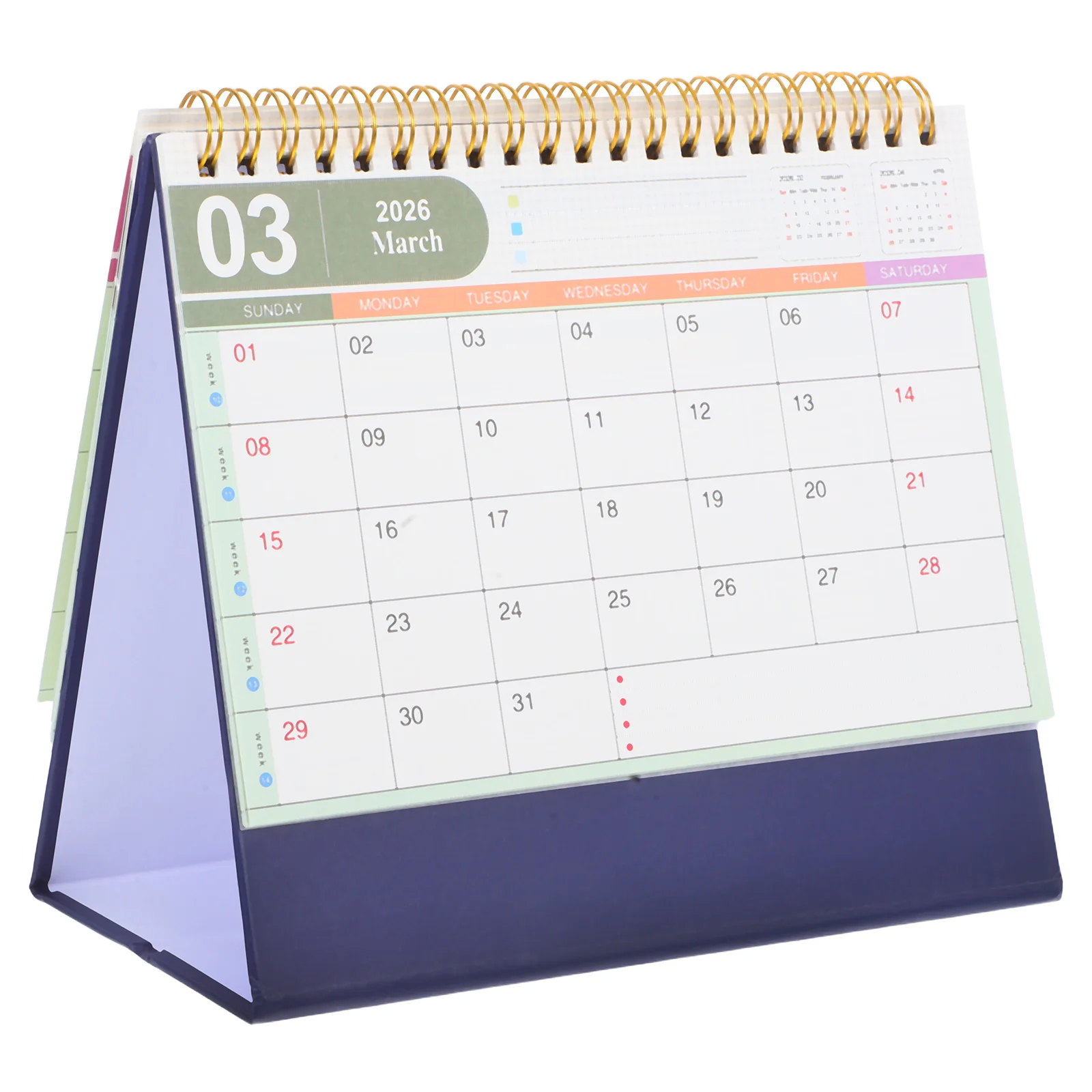 

2026 Horse Year Mini Desk Flip Standing Desktop Planner Small Office Schedule Calendar Year-Round Time Management Table Calendar