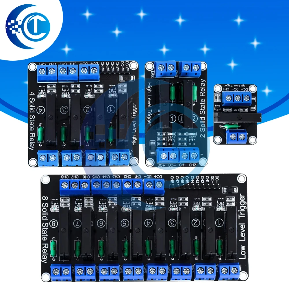 5V Relay 1 2 4 8 Channel SSR High Low Level Solid State Relay Module 250V 2A For Arduino