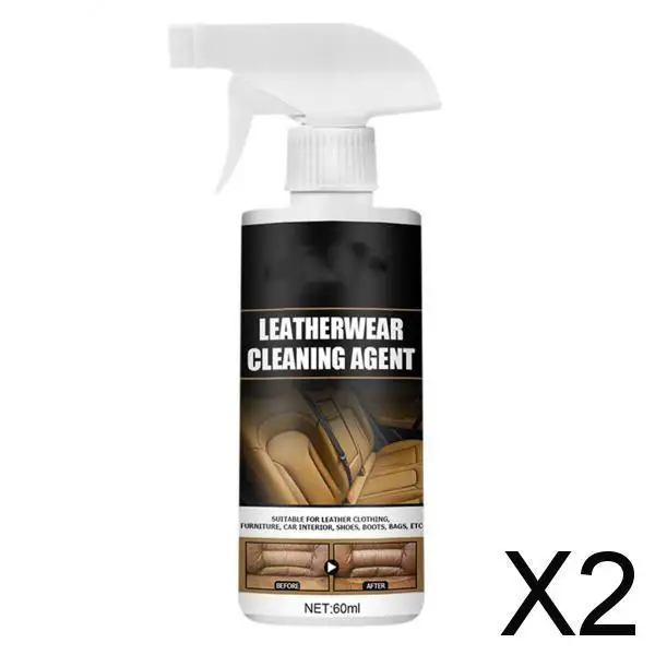 

2X Car Interior Cleaner for Leather Seats Roofs Carpets Plastic Cleaning Agent