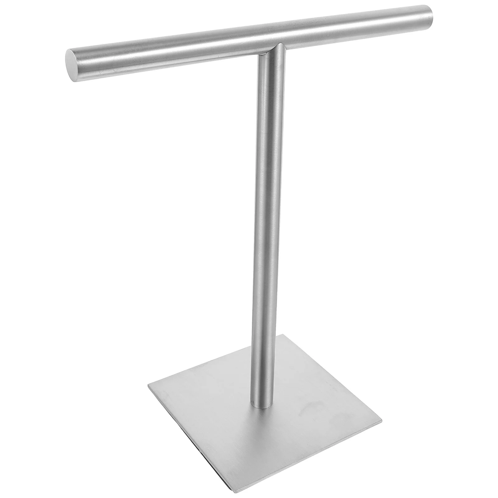 

1pc Stainless Steel Hand Towel Holder Stand T-Shaped Countertop Bathroom Towel Rack No Drill Needed Kitchen Vanity Organizer