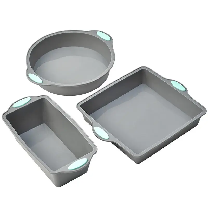 

3 шт./компл. силиконовая форма для торта для домашней выпечки, круглая шифоновая форма для торта, прямоугольная форма для хлеба и тостов, инструмент для выпечки в кухонной печи