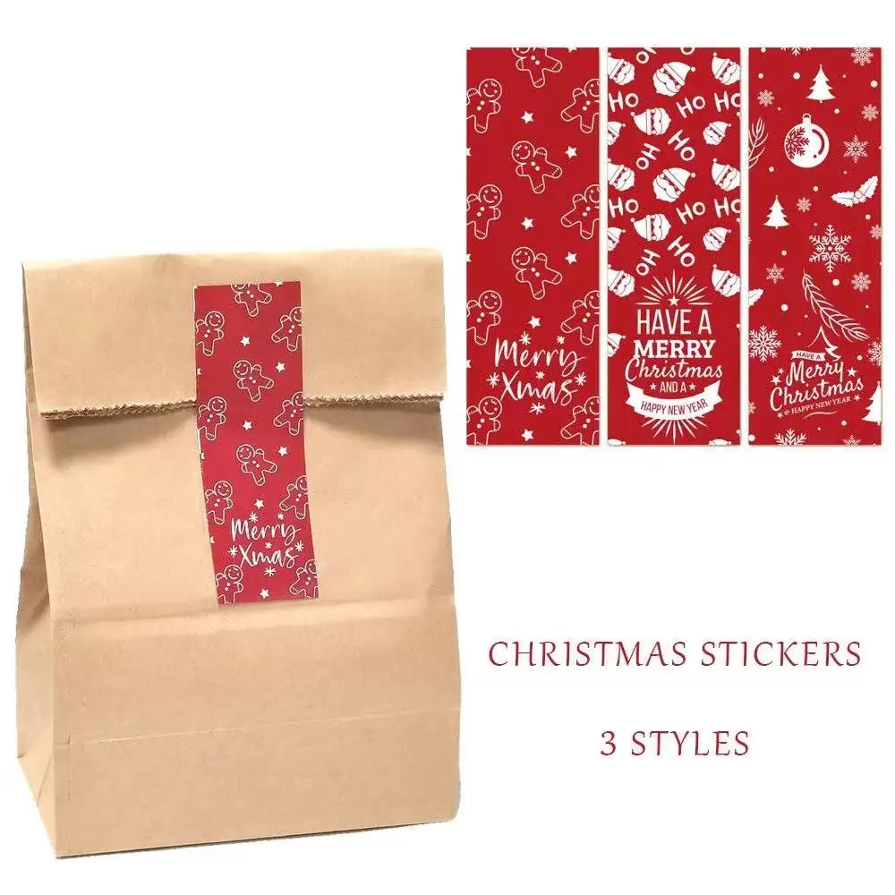 Animais adesivos decorativos, boneco de neve, árvores, Merry Christmas Stickers, embrulhando Gift Box, Natal Tags, 6 estilos, 60pcs
