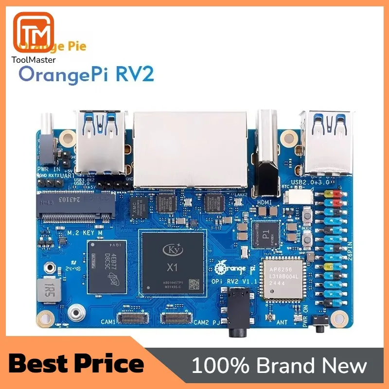 【Hot Sale】Orangepi RV2 Eight-Core Risc-V Architecture Development Board Exclusive For Makers With Dual Network Ports Electronic