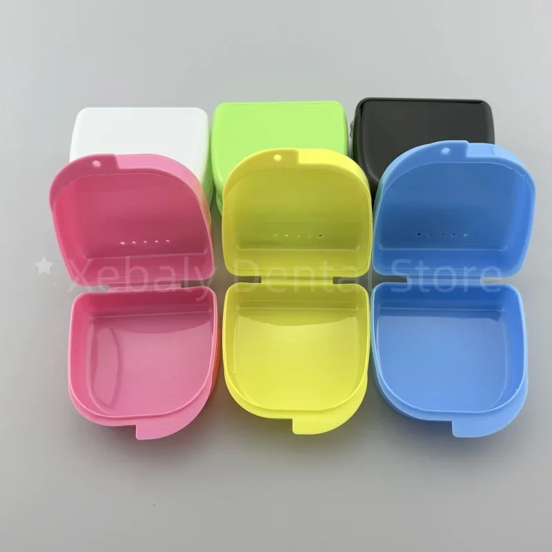 40pcs Denture Tray Box Dental Orthodontic Retainer Box Case Plastic Teeth Container Denture Box False Teeth Protective Case