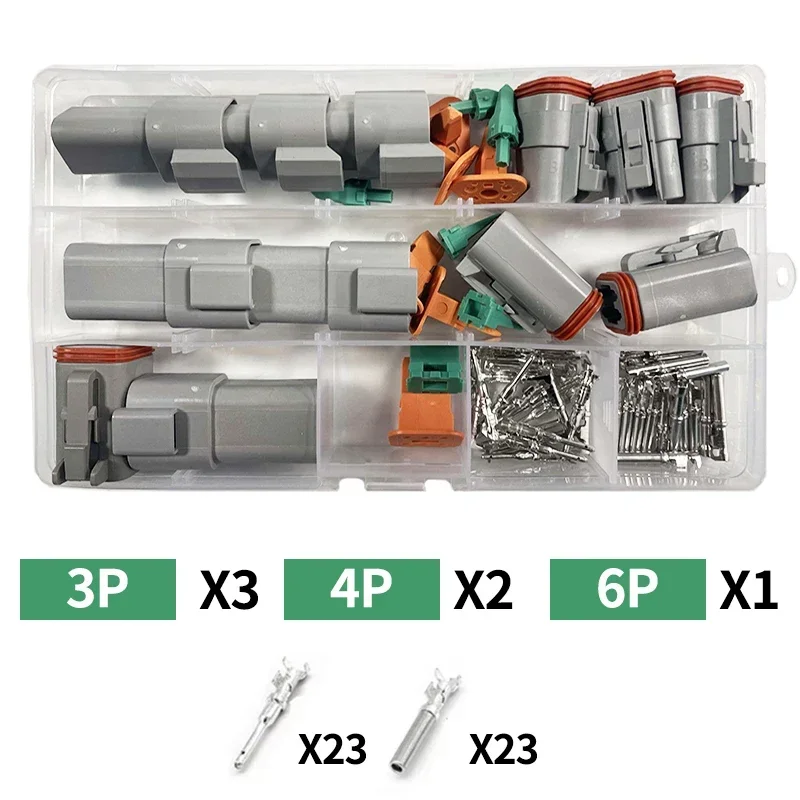 588 Stuks Deutsch Type Connector Kit Waterdichte Draad Dt Serie Connector Set Dt06 04 2/3 / 4 Pin 6/8/12 Pin Verzegelde Plug - afbeelding 1
