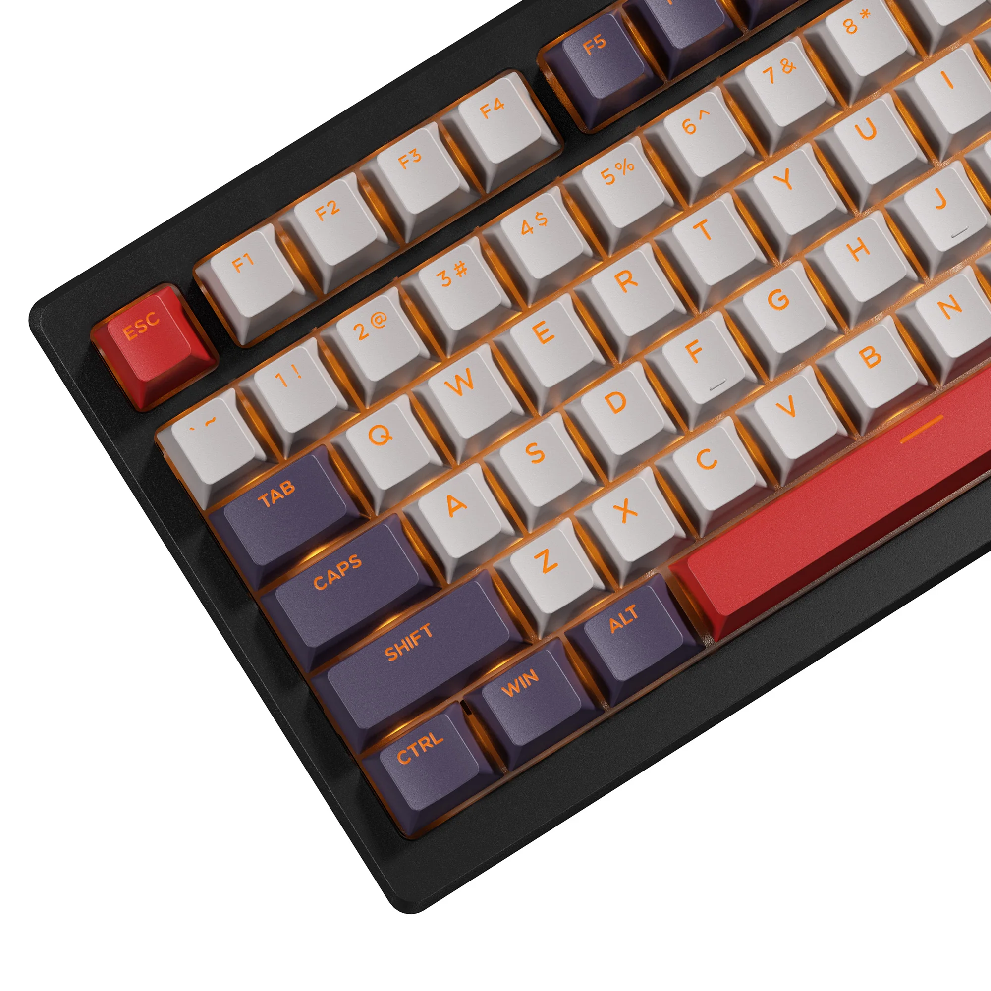 XVX Shine Through Keycaps PBT Double Shot Perfil de cereza gris Juego de teclas de tamaño completo 133 teclas