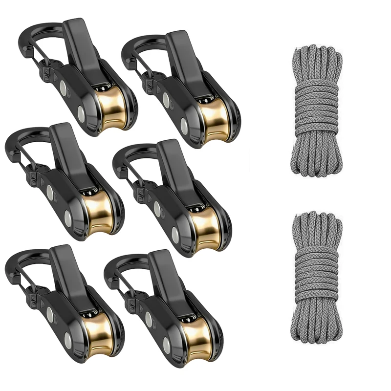 Seilbefestiger und Spanner – Hochfeste, einziehbare Paracord-Schnur mit Karabinern aus Legierung und winddichten Befestigungsriemen