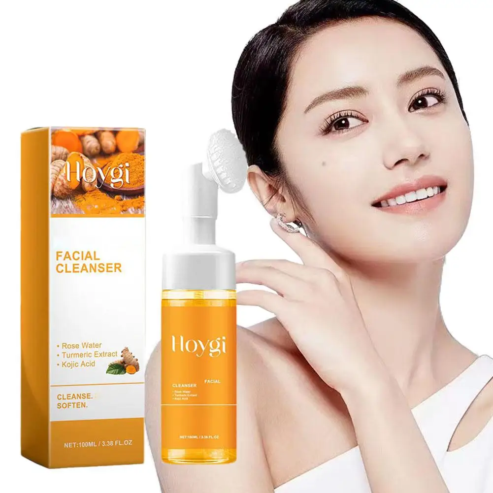 

Turmeric Cleanser Anti Acne Oil Control Blackhead Remover Face Brightening Wash Cleanser Cleansing Skin Foam Face Rejuvenat Q0G6