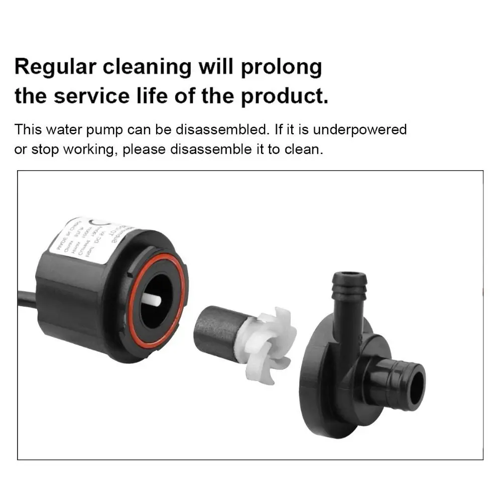 Brushless Motor Water Pump Energy Efficient Silent Operation Micro Pump High Temperature Ceramic Shaft Aquarium Pump for 2w/0.5w