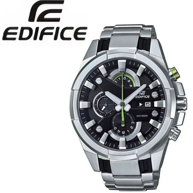 EDIFICE EFR-540 Business Trend Watches Classic Three Eye Black Dial Watch For Man Quartz Movement Date Display Luxury Men Watch.