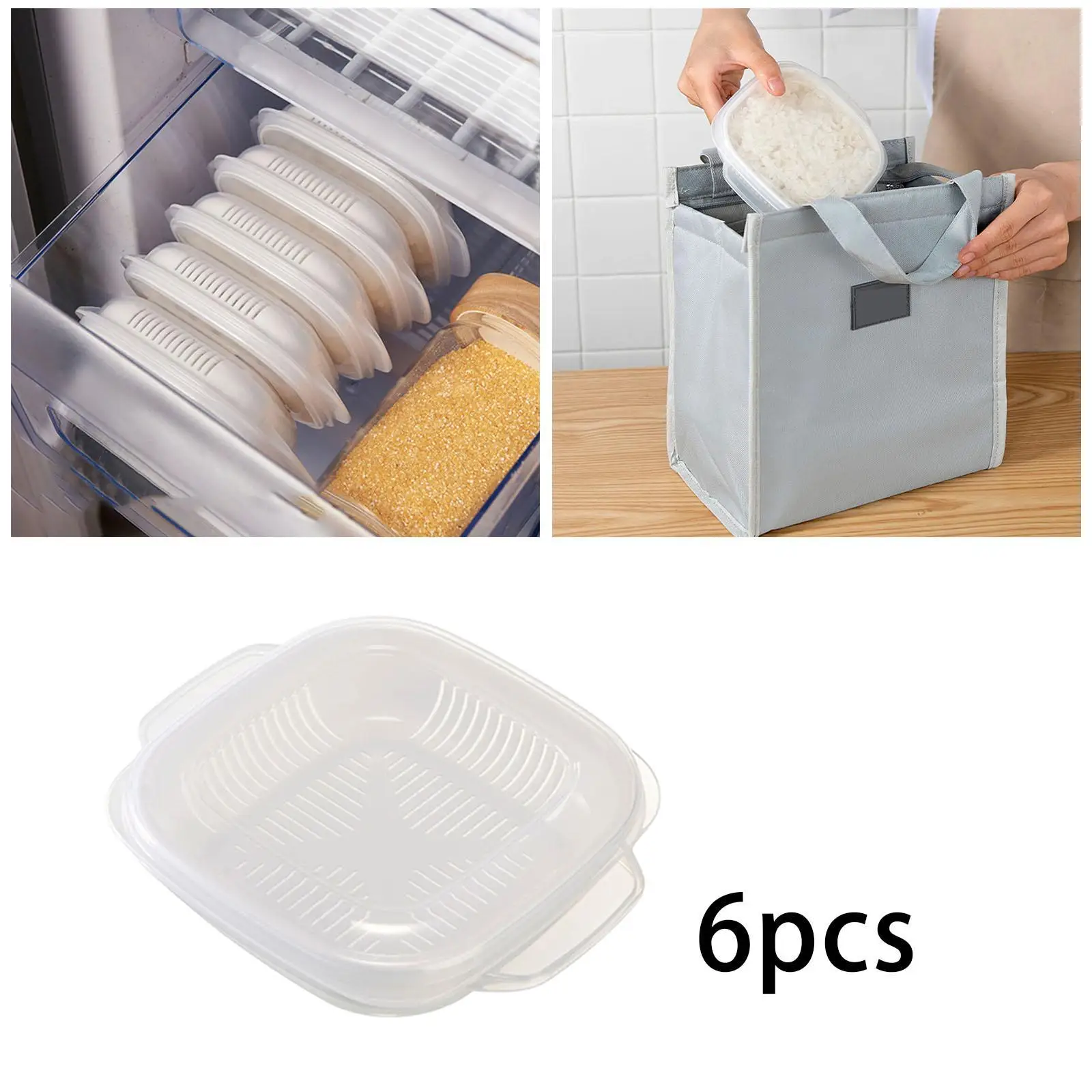 Contenedores de preparación de comidas con tapa hermética, almacenamiento de alimentos de 340ml para almacenar arroz, sobras, aperitivos para porcionar frutas y verduras, 6 piezas