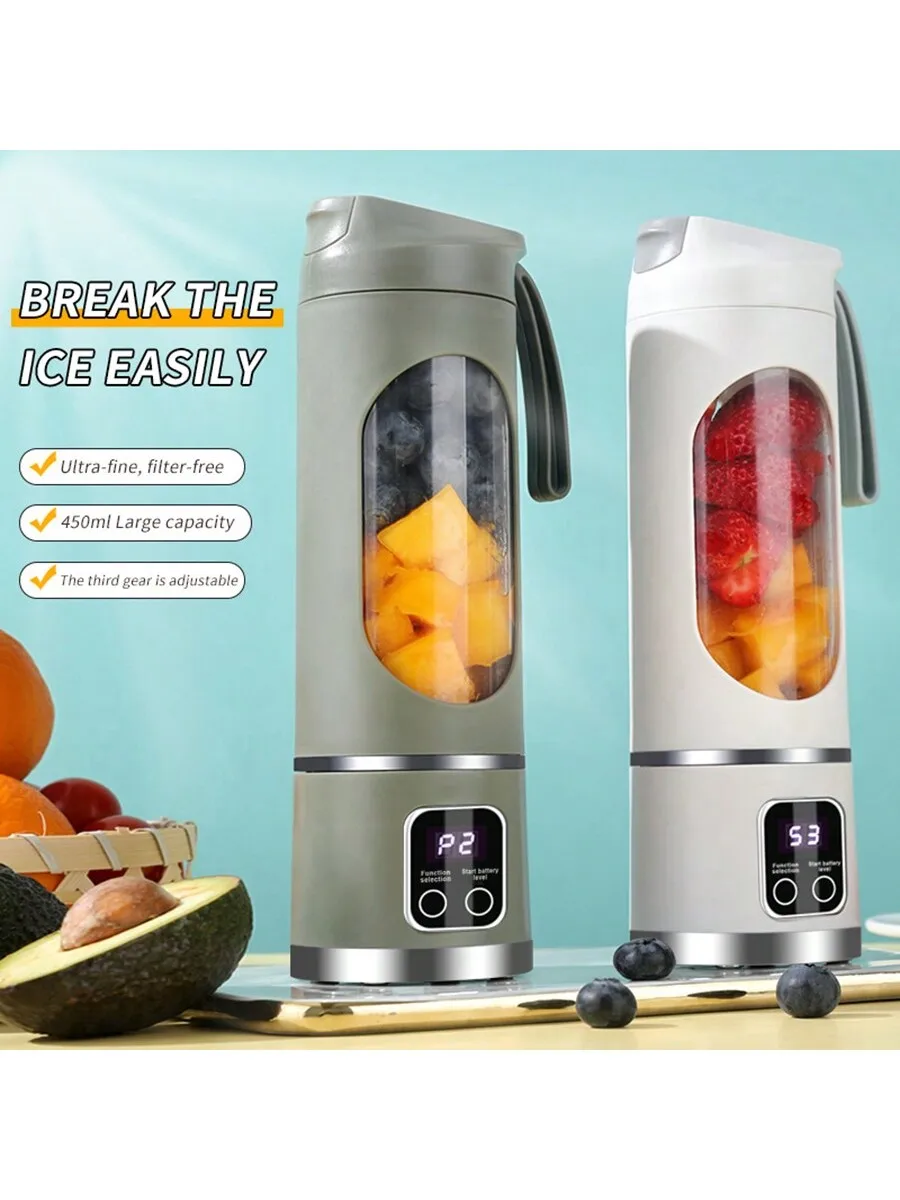 Portable Fresh Juice Blender Cup! 12-Blade Powerful Blending, USB Rechargeable, 1500mAh Long Battery Life, Large Capacity, Easy