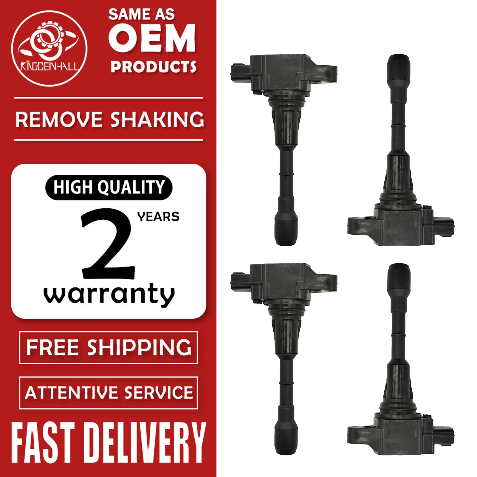 

Set Of 4PCS Ignition Coils 22448-JA10A 22448-JA10C Compatible With INFINITI QX60 350Z Altima Frontier Maxima 2505-308429 EBC1019