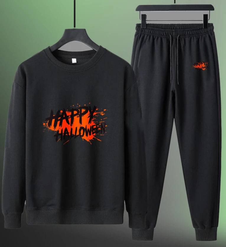 

Мужской комплект, мужской спортивный костюм, спортивный спортивный костюм с длинными рукавами, осенний спортивный мужской спортивный костюм с принтом Happy Halloween