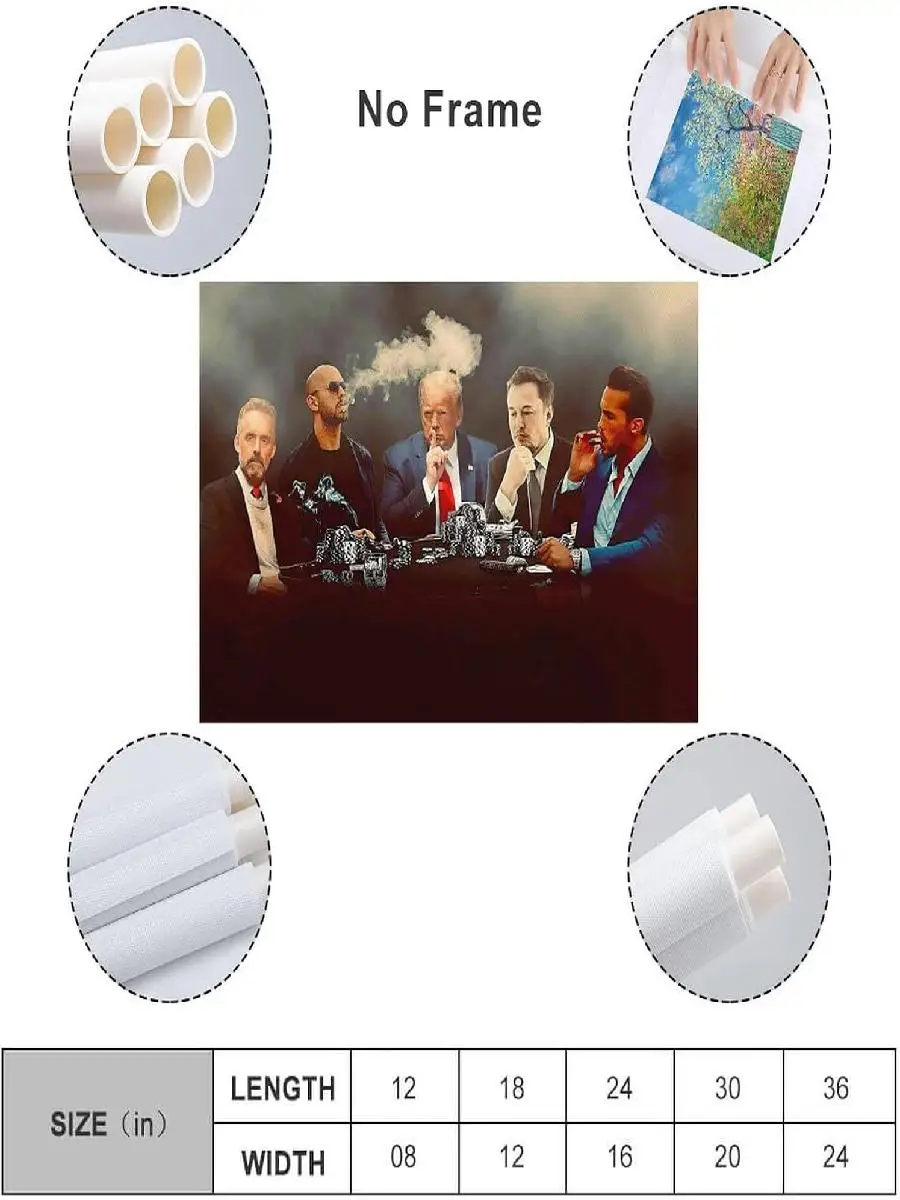 Motivational Canvas Art Posters Andrew Tate Donald Trump Tristan Tate Jordan Peterson Elon Musk Modern Wall Decor for Bedroom