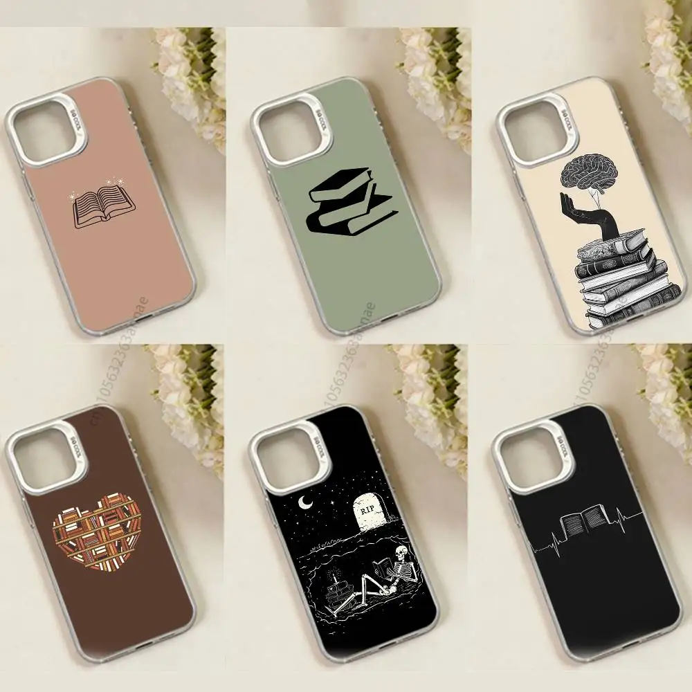 

Read Books illustration phone Case for iPhone 17 11 12 Pro Max Plus Mini Air SE 16e 14 15 16 13 Soft Shell