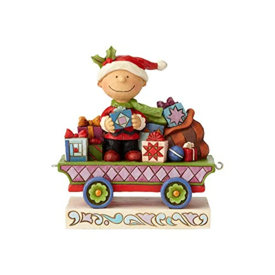 

Peanuts by Jim Shore Charlie Brown Christmas Train Figurine 4.72"