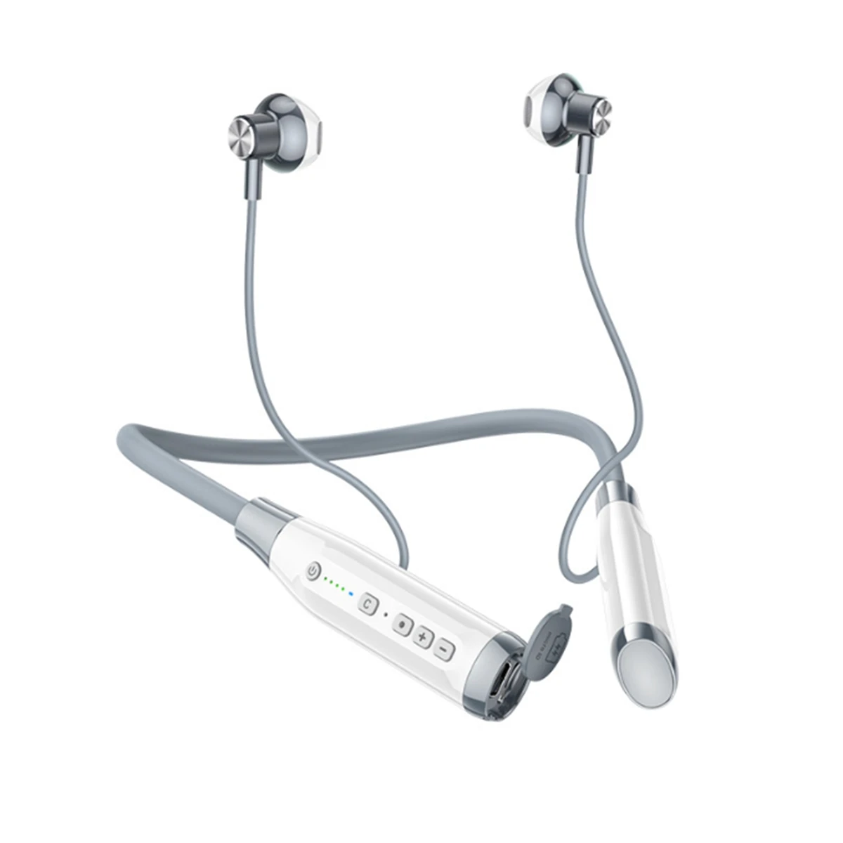 The New A12 Neck-Mounted Bluetooth 5.0 Headset Long Standby Wireless Pluggable Graphics Headset Semi-In-Ear Black