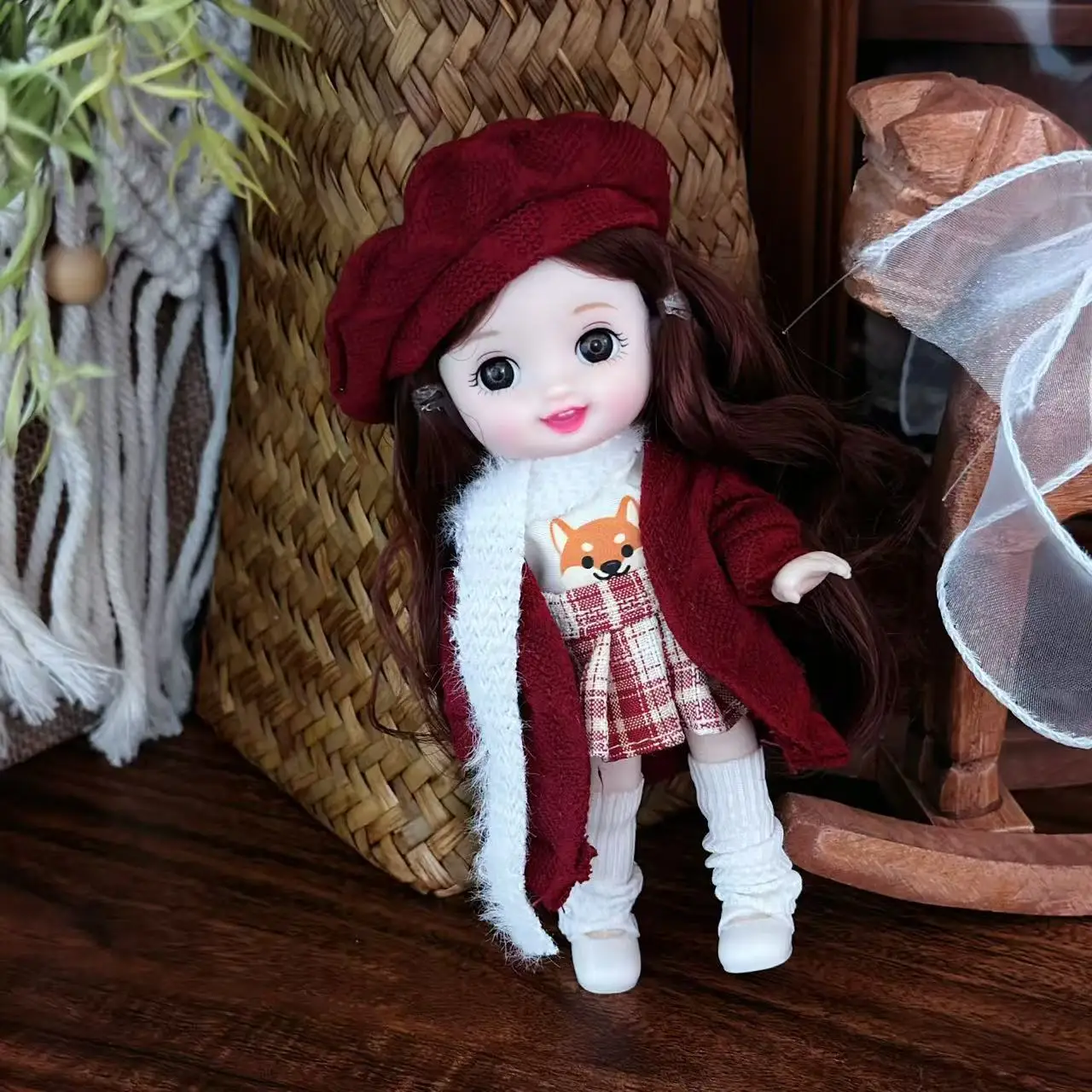 16 cm Nette Maruko Mädchen Prinzessin Puppe Spielzeug 1/8 Skala BJD Lebhafte Cartoon Puppen Mode Kleidung Set Spielen Haus spielzeug Geburtstag Geschenk
