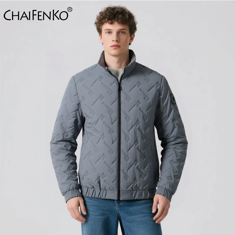 Winter Casual Versatile Solid Men Parka New Thickening Keep Warm Windproof Jacket Outdoors Fashion Comfort Stand Collar Coat Men