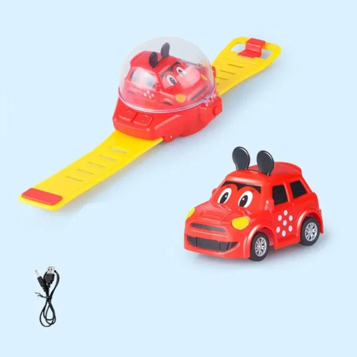 2024 neue Mini Fernbedienung Auto Uhr Spielzeug Cartoon Fernbedienung Uhr Racing Auto USB Lade Fernbedienung Auto