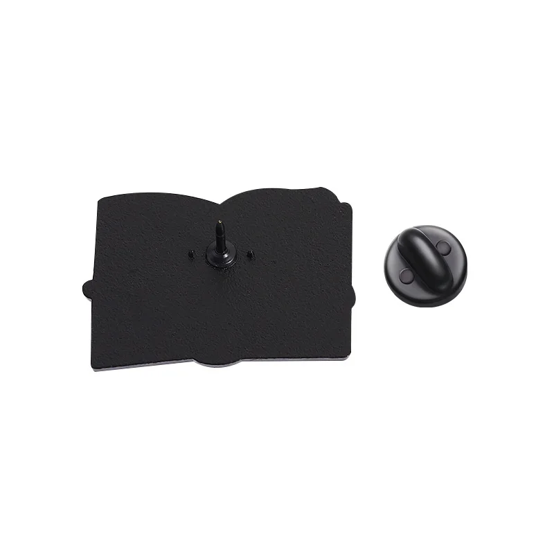 Livro rosa broche geométrico inglês legal versátil metal crachá colar agulha presente requintado espartilho