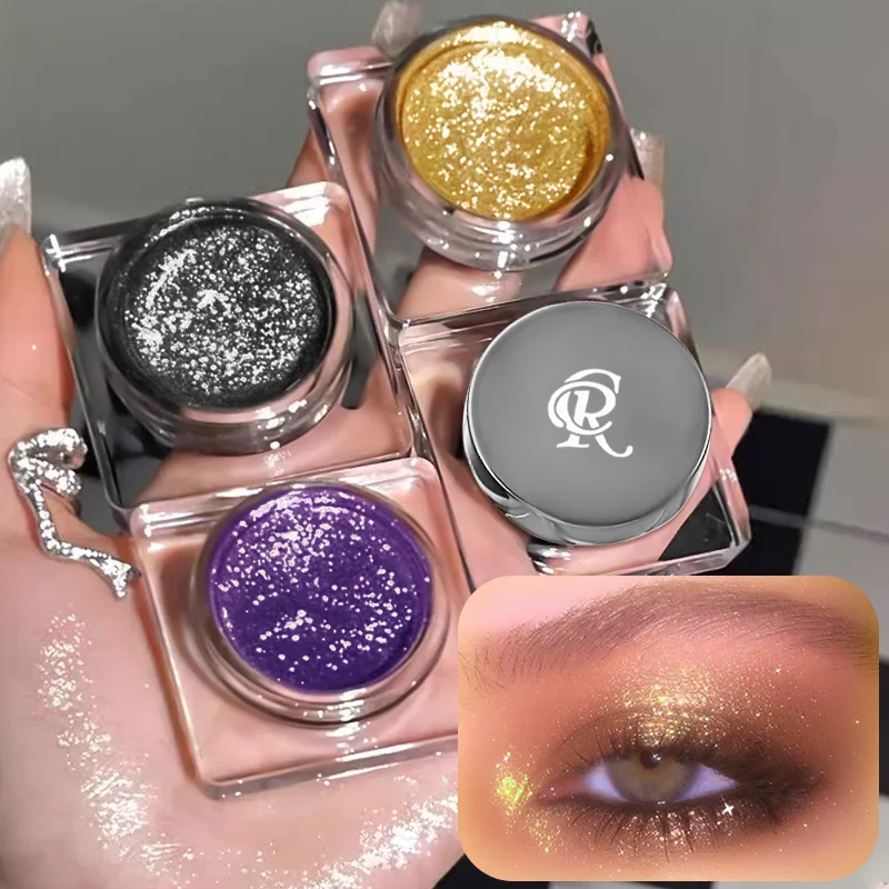 1 unidad de sombra de ojos con brillo monocromático, resaltador nacarado en polvo, maquillaje, paleta de sombra de ojos de diamante, Cosméticos de maquillaje de ojos brillantes ﻿