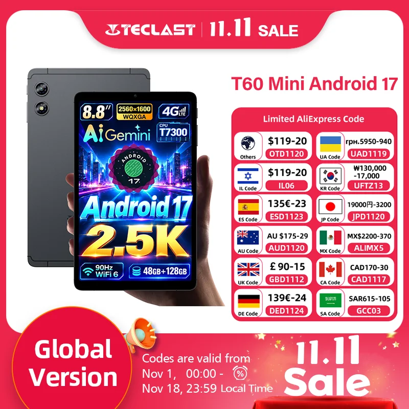 Teclast T60 Mini Android 17 Tablet 8.8