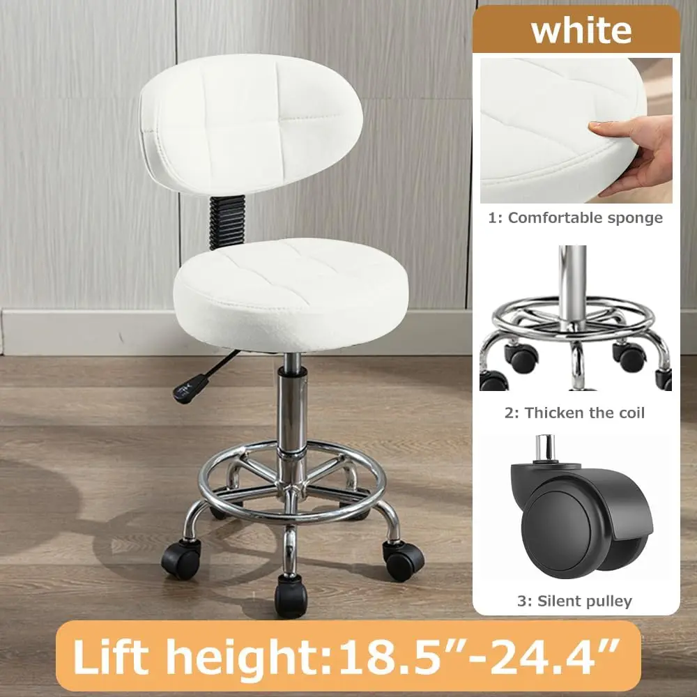 Modern Office Desk Chair Rolling Stool Computer Chair with Low Back Height Adjustable Work Home Salon Drafting Swivel Task Chair