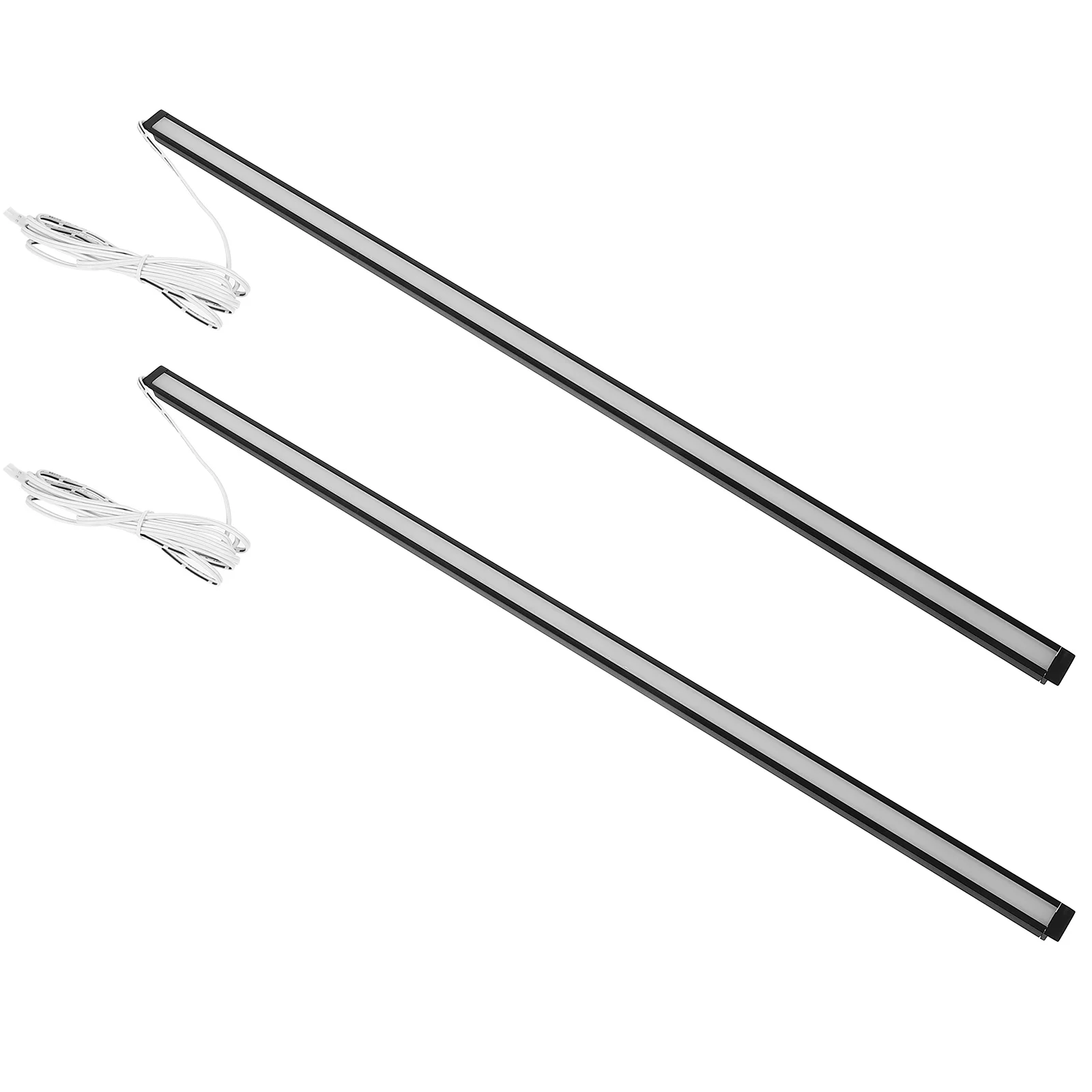 

2pcs Led Under Cabinet Lights Rechargeable Ultra Narrow Lamp For Wardrobe Closet Dark Compartment Lighting Bar
