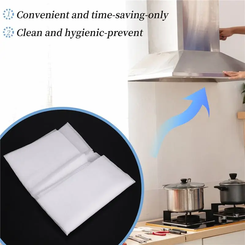 AEA9-2PCS Range Hood Grease Filter Oil-Proof Filter Oil-Proof Sticker Oil-Absorbing Paper Range Hood Kitchen Appliance