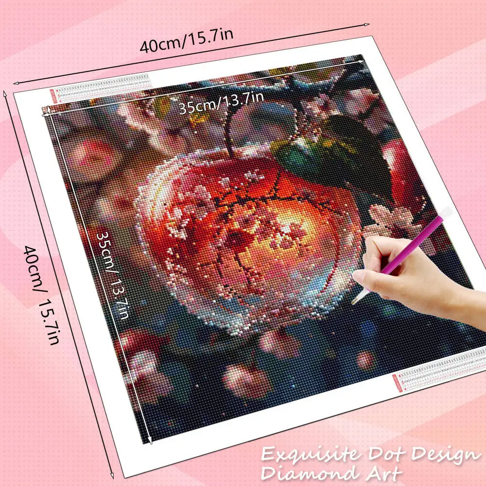 HUACAN 5D Diy Diamond Painting Cherry Blossom Flower Full Drill Home Decor Diamond Mosaic Apple Landscape