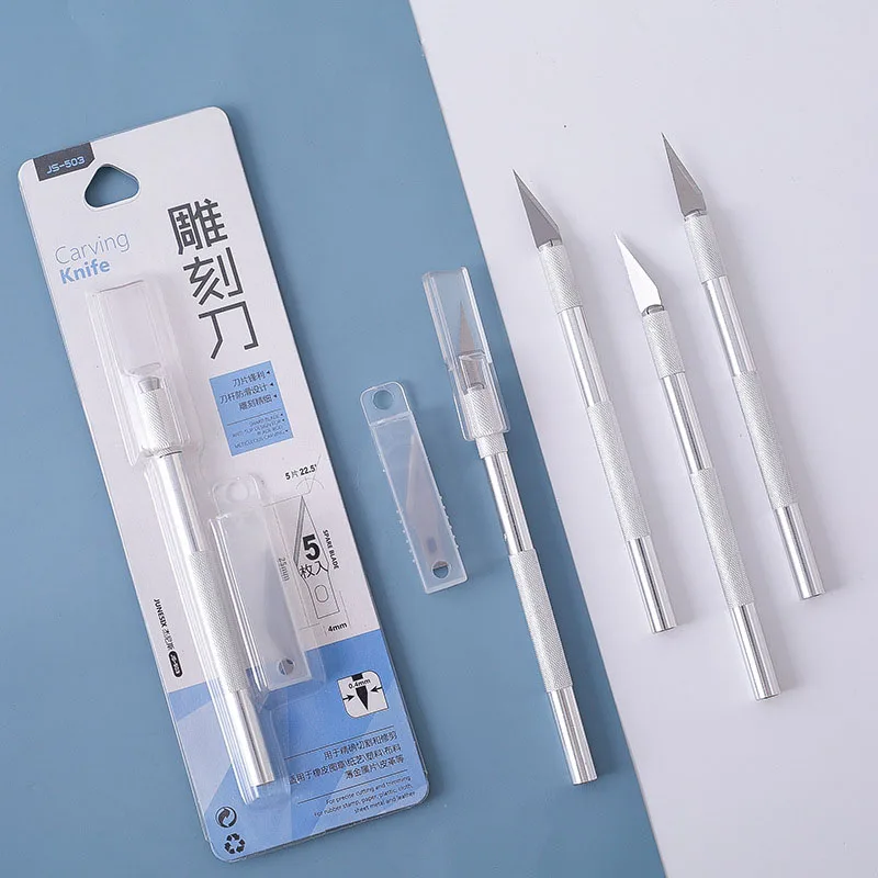 Metal Carving Knife Tools Kit Non-Slip Blades Engraving Knife Mobile Phone Film Paper Cut Handicraft Carving Tools