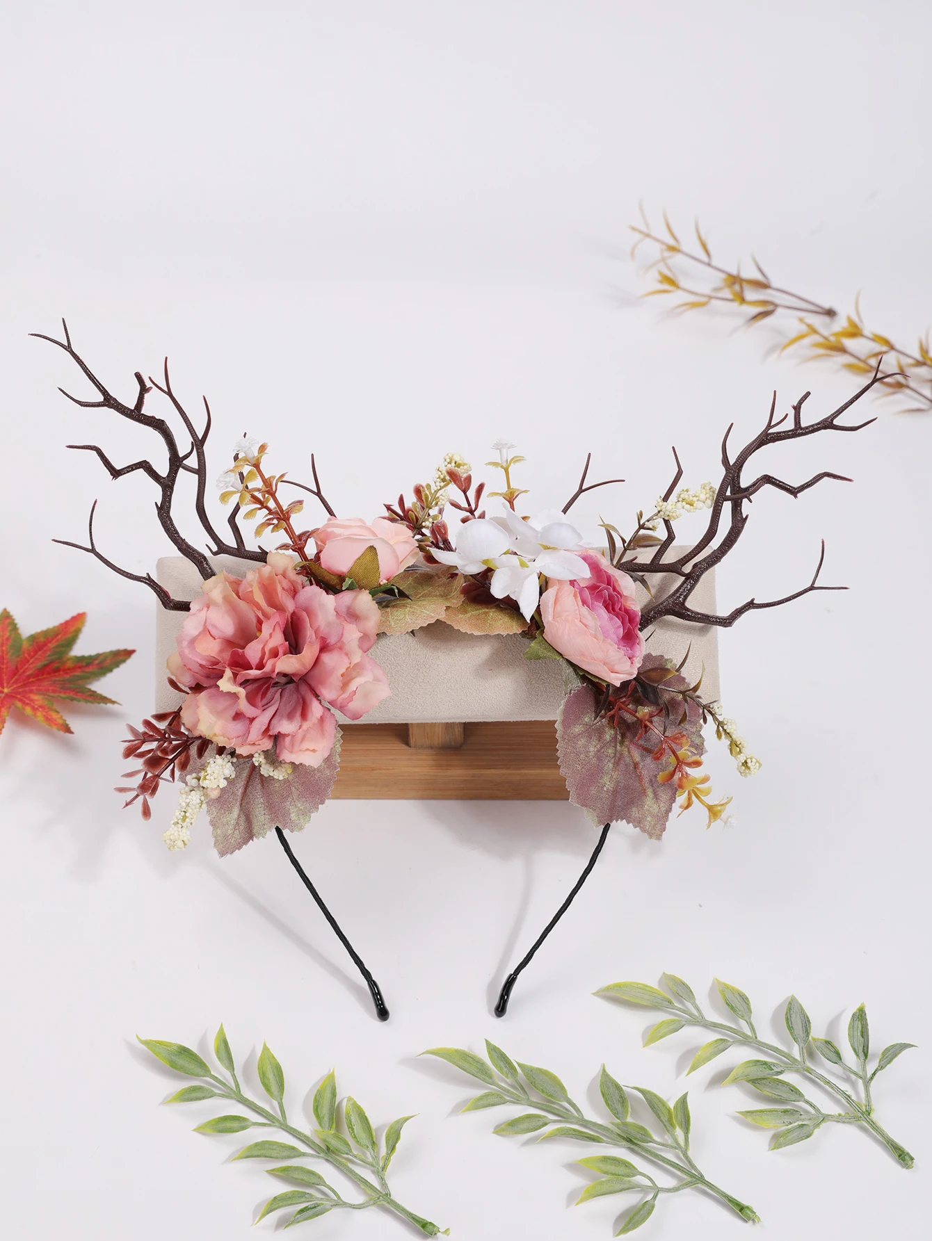 Floral Antler Fairy Headband 4