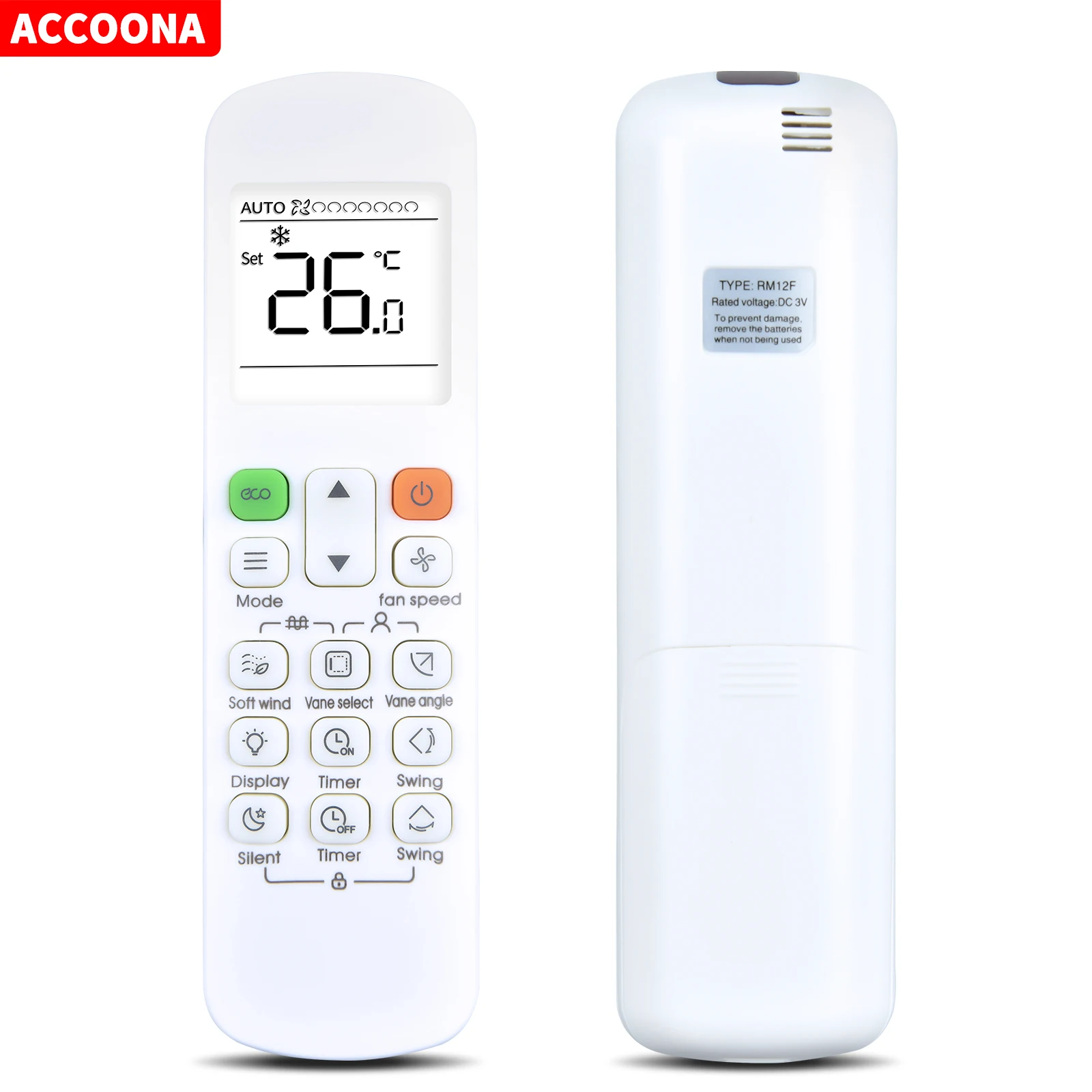 Control remoto RM12F para aire acondicionado ATOM Midea INTENSITY kaysun