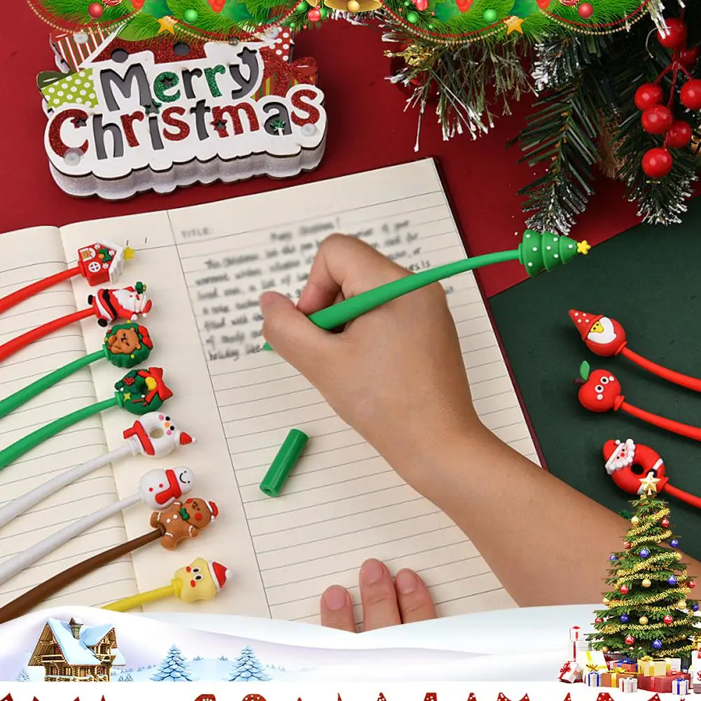 تصاميم متعددة عيد الميلاد هزة أقلام محايدة لطيف عيد الميلاد تحت عنوان أقلام الكتابة القرطاسية احتفالية للأطفال مدرسة مكتب هدايا العيد