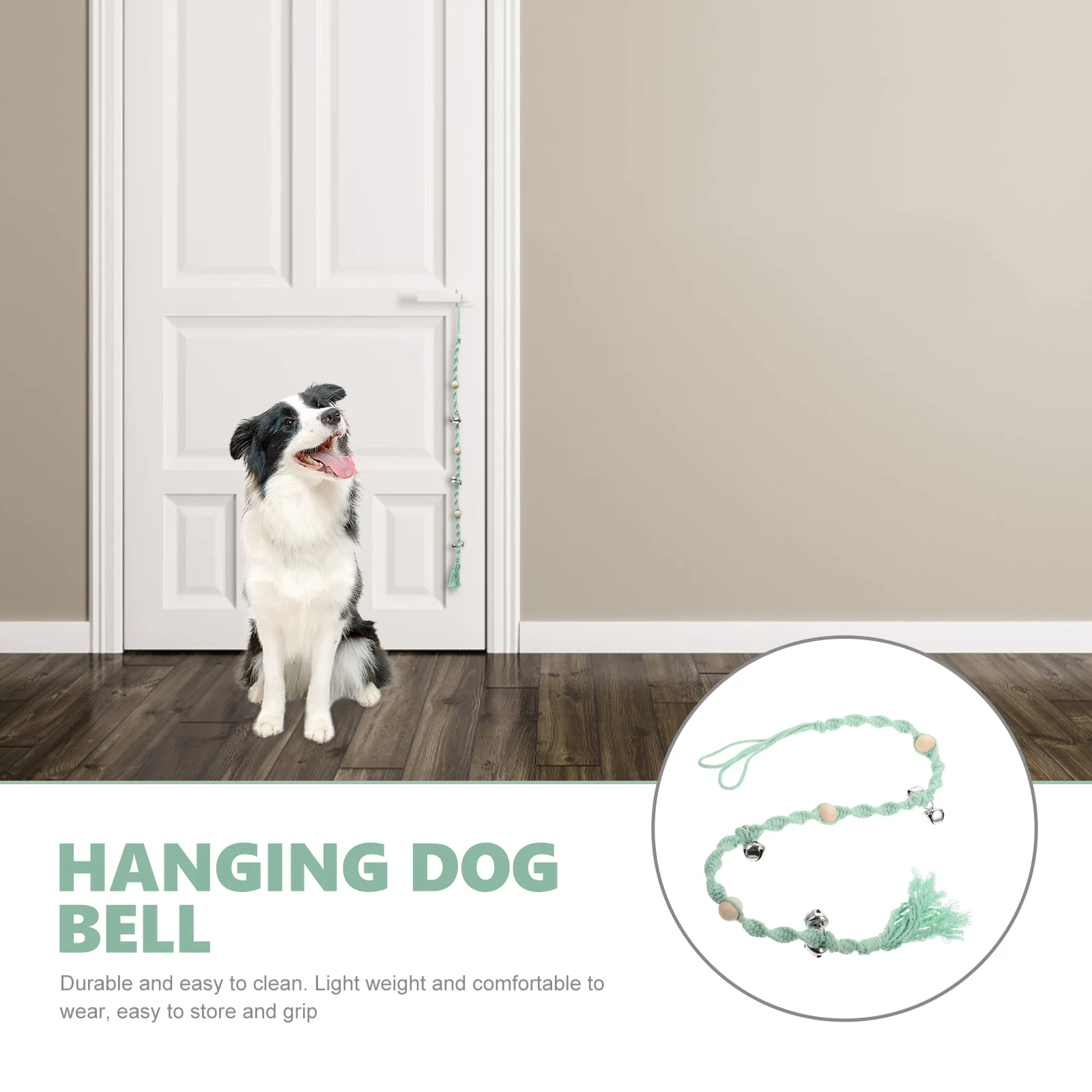 

Doorbell for Puppies Training Hanging Bell Durable Easy Clean Pet Supply Handcrafted Woven Dog Toy Small Size Dog Bell
