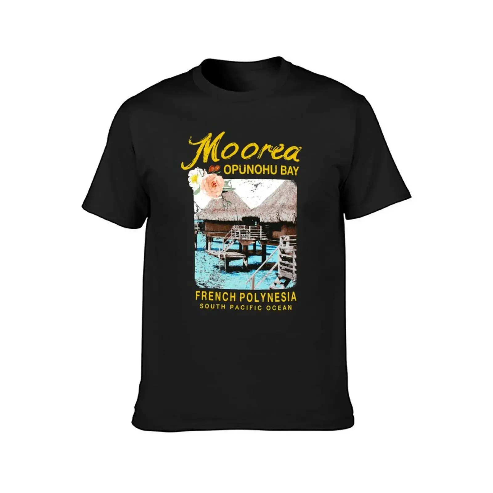 Moorea Bungalow Resort Vintage French Polynesia T-Shirt aesthetic clothes graphic t shirt vintage street wear Men's t shirts