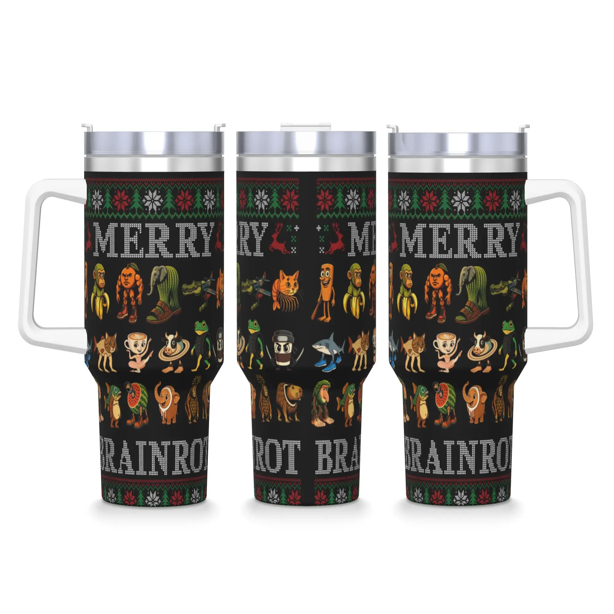

Italian Brainrot Christmas Meme Tumbler Cold and Hot Water Bottle Leakproof Stainless Steel Thermal Cups Design Camping Mugs Cup