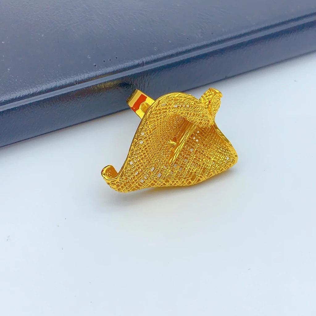 Luxuriöse eritreische Brautschmuck-Sets mit Halskette und Ohrringen für Frauen, Dubai, 24k Goldfarben-Anhänger-Set, Hochzeitsgeschenke – Detail 4
