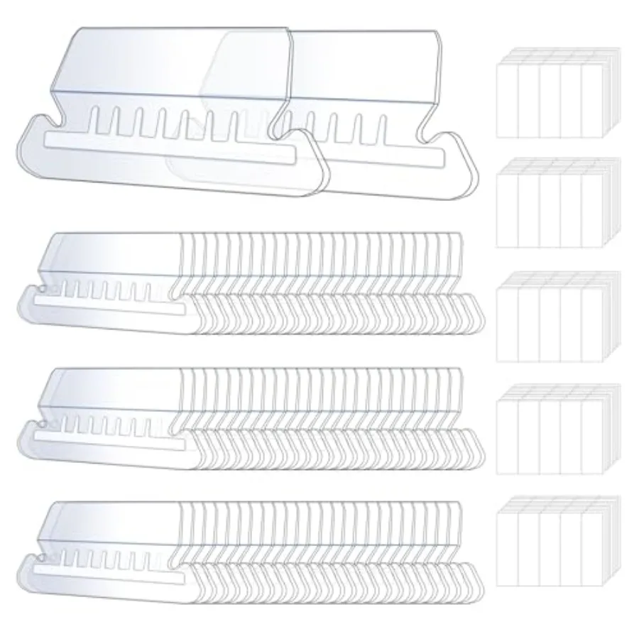 

50 Set Hanging File Folder Tabs Clear Plastic with Paper Inserts Transparent Labels for Quick Identification in Office Storage